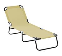 Outsunny Foldable Sun Lounger with 5-Position Adjustable Backrest