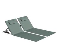 Outsunny Foldable Sun Loungers Set of 2, Portable Folding Beach Lounger with 4-level Adjustable Backrest, Grey