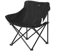 Outsunny Folding Camping Chair With Carrying Bag And Storage Pocket, Black