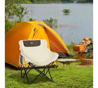 Folding Camping Chair with Carrying Bag and Storage Pocket, Lightweight Outsunny White One Size