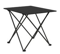 Outsunny Folding Camping Table, Lightweight Metal Picnic Table with Carry Bag, Foldable Table for Outdoor Camping, Picnic, Hiking, BBQ, Fishing, Black Black