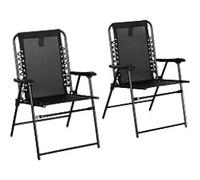 OutSunny Folding Chair Fabric Fixed Armrest Non-Height Adjustable Seat Black 120 kg 84B-811V00BK 610 x 650 x 910 mm