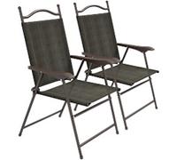 OutSunny Folding Chair Fabric Fixed Armrest Non-Height Adjustable Seat Dark Brown 120 kg 84G-298V00DR 620 x 560 x 970 mm