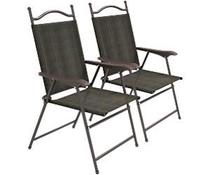 OutSunny Folding Chair Fabric Fixed Armrest Non-Height Adjustable Seat Dark Brown 120 kg 84G-298V00DR 620 x 560 x 970 mm