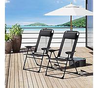 OutSunny Folding Chair Set Black 700 x 1,090 mm