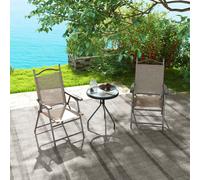 OUTSUNNY Folding Chairs Set, Breathable Mesh Fabric Seat, Mixed Brown | Size: 2 Pack Outsunny Brown 2 Pack