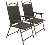 Outsunny Patio Chairs w/ Foldable Design - Dark Brown, Brown