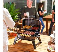 Outsunny Folding Charcoal Barbecue Grill, Portable BBQ for Camping, Red, Red