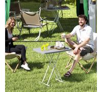 Outsunny Folding Coffee Table - Height Adjustable Bistro Table - Charcoal grey | TJ Hughes