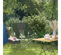 Outsunny Folding Directors Chair Aluminium Camping Chair with Cooler Bag Green - 62W x 57D x 97Hcm