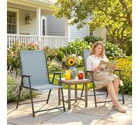 Outsunny Folding Garden Chairs, Outdoor Chairs Set - Folding Garden Chairs - Light Grey - Set of 2
