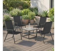 Outsunny Folding Garden Chairs, Outdoor Chairs Set - Folding Garden Chairs - Black - Set of 4
