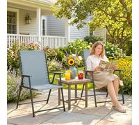 OUTSUNNY Folding Garden Chairs, Outdoor Chairs Set in Light Grey Outsunny Light Grey
