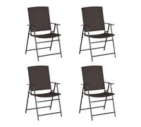 Outsunny 4pcs Rattan Chair Foldable Garden Furniture w/ Armrest - Brown | TJ Hughes