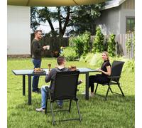 Outsunny Folding Garden Dining Chairs Set Of 2 With Mesh Seat, Black Black