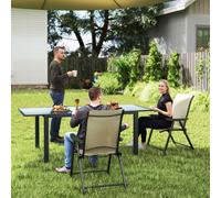 OUTSUNNY Folding Garden Dining Chairs Set of 2 with Mesh Seat in Brown | Size: 2 Pack Outsunny Brown 2 Pack