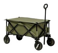 Outsunny Folding Wagon Garden Cart Collapsible Camping Trolley for Outdoor
