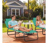 Outsunny Folding Lounge Chair, Outdoor Chaise Lounge For Bench Patio, Green Green