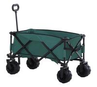 Outsunny Folding Metal Frame Garden Trolley - Green
