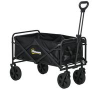 Outsunny Folding Outdoor Storage Trolley Cart Bag - Black, Black