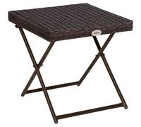 Outsunny Folding Rattan Garden Coffee Table Small 40 x 40 x 40 x 40 cm, Brown