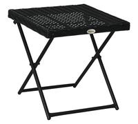 Outsunny Folding Rattan Garden Coffee Table, Small Square Outdoor