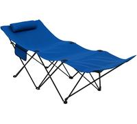 Outsunny Folding Single Camping Cot with Side Pocket -
