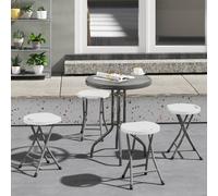 Outsunny Folding Stool Set Of 4, Decorative Garden Stool Set, White