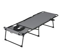 Outsunny Folding Sun Lounge with 5-level Reclining Back, Outdoor Tanning Chair with Reading Hole, Outdoor Sun Lounge with Side Pocket, Headrest, for Beach, Yard, Patio, Beige Grey