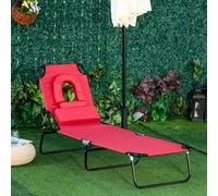 OutSunny Sun Lounger 1,870 x 580 x 360 mm Red Outdoor