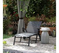 OUTSUNNY Folding Sun Lounger w/ Wheels, 5-Position Adjustable Lounge, Grey Outsunny Grey