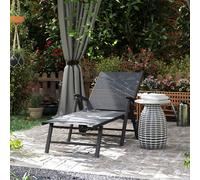 Outsunny Folding Sun Lounger W/ Wheels, 5-Position Adjustable Lounge, Grey Grey