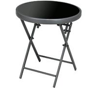 OutSunny Folding Table Round 84G-260V00CG Steel, Tempered Glass 450 x 450 x 500 mm