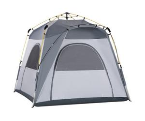Outsunny Four Man Pop Up Tent Automatic Camping Backpacking Dome Shelter, Green