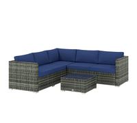Outsunny Four-Piece Rattan Sofa Set - Blue