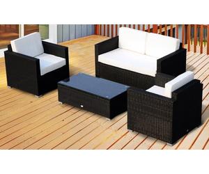 Outsunny Four Seater Rattan-Effect Sofa Set