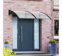 Outsunny Front Door Canopy, Outdoor Awning, 200 x 96cm Rain Shelter for Window, Porch and Front/Back Door, Clear Clear