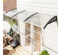 Outsunny Front Door Canopy, Outdoor Awning, 300 x 96cm Rain Shelter for Window, Porch and Front/Back Door, Clear
