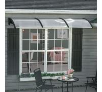 Outsunny Front Door Canopy, Outdoor Awning, 300 x 96cm Rain Shelter for Window, Porch and Front/Back Door, Clear