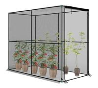 Outsunny Fruit Cage Bird Netting, Heavy Duty Brassica Cage Plant Protection Tent with Roll-Up Zipped Door, Anti Bird, Insects, Small Animals, 2 x 1 x 1.6m, Black