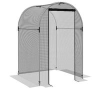 Outsunny Fruit Cage, Plant Protection Tent, 1.2 x 1.2 x 1.9m, Black - 120W x 120D x 188Hcm - Black