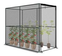 Outsunny Fruit Cage Bird Netting Heavy Duty Zipped Door 2 x 1 x 1.6m Black | Brassica Cage Plant Protection Tent, Roll-Up, Anti Bird, Insects, Small Animals