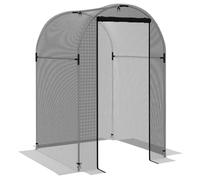 Outsunny Fruit Cage Netting Tent 1.2x1.2x1.9m Zipped Door Black Garden