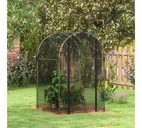 Outsunny Fruit Cage, Plant Protection Tent, 1.2 x 1.2 x 1.9m, Black - 120W x 120D x 188Hcm - Black