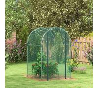 Outsunny Fruit Cage, Plant Protection Tent, 1.2 x 1.2 x 1.9m, Green