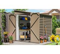 Outsunny Galvanised Metal Garden Shed with Foundation Kit 5ft x 9ft , Brown