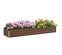 Outsunny Galvanised Raised Bed for Garden, Outdoor Elevated Planter Box, Brown