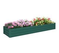 Outsunny Galvanised Raised Bed for Garden, 240 x 60 x30 cm, Green