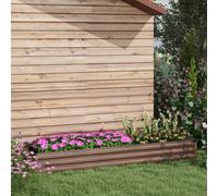 OUTSUNNY Galvanised Raised Bed for Garden, Outdoor Elevated Planter Box, Brown in Dark Brown Outsunny Dark Brown