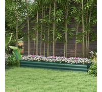 Outsunny Galvanised Raised Bed for Garden, Outdoor Elevated Planter Box, Grey - 240 cm x 60 cm x 30 cm - Green